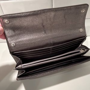 Gunmetal Metallic Michael Kors Tri-Fold Wallet